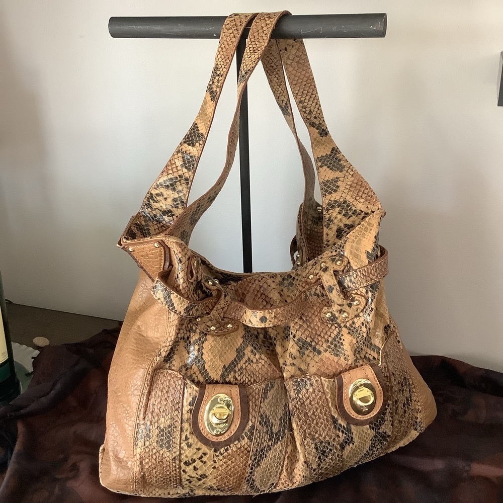 Jessica Simpson Slouchy Snakeskin Satchel
